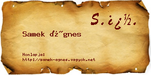 Samek Ágnes névjegykártya